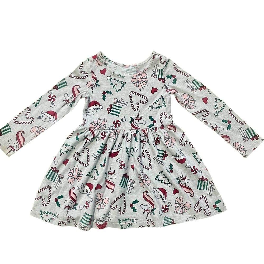 The Childrens Place‎ Girls Dress 3T Long Sleeve Unicorn Christmas Holiday